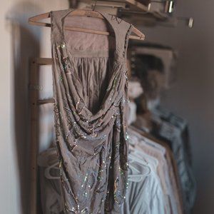 RARE - Vintage All Saints Sequin Dress / Sleeveless Tunic Top